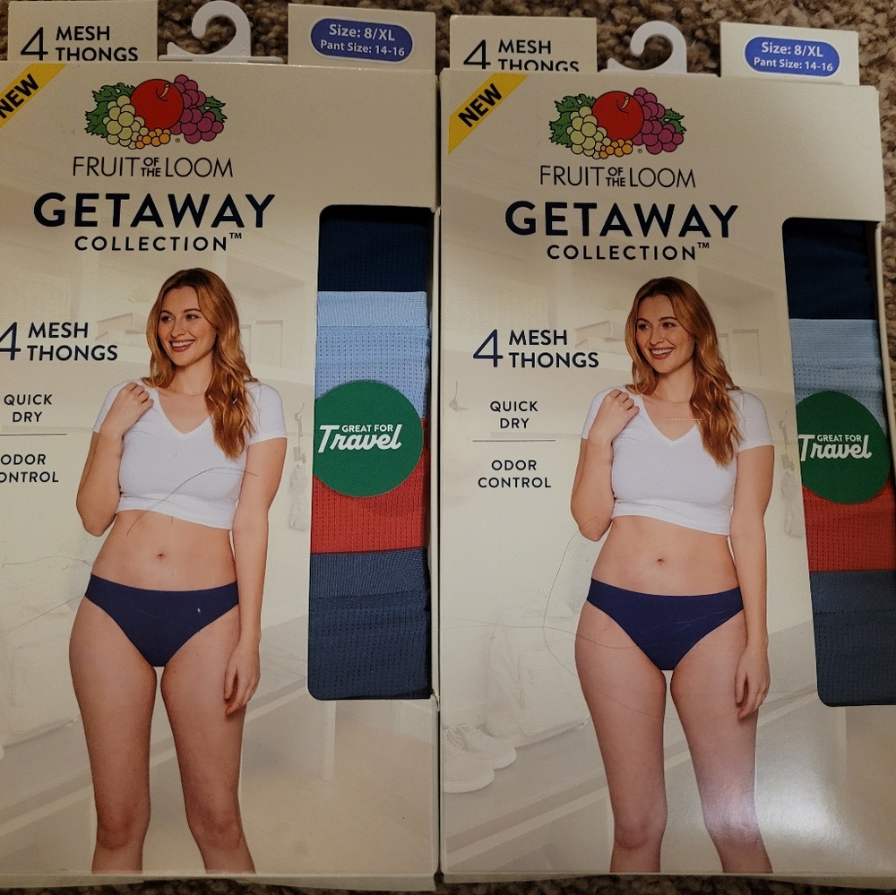 NWT Fruit of The Loom Mesh Thongs
